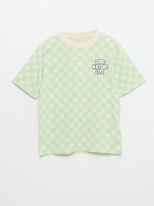 T-shirt imprimé fantaisie manches courtes - Kiabi