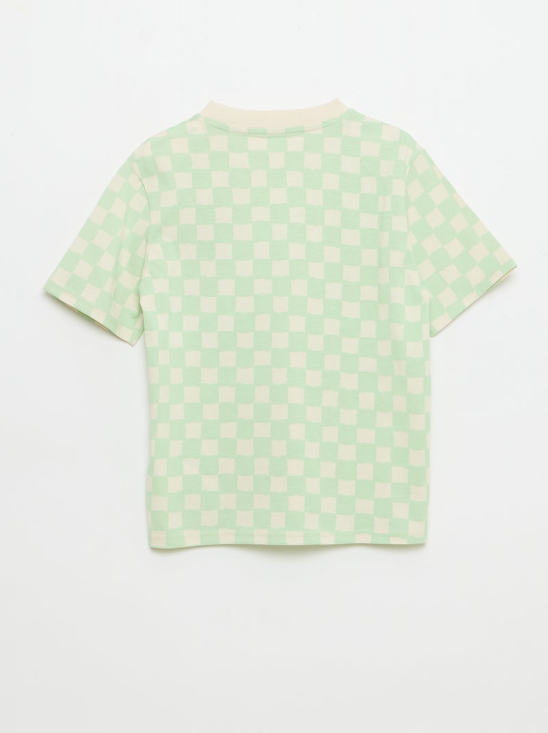 T-shirt imprimé fantaisie manches courtes Vert - Kiabi