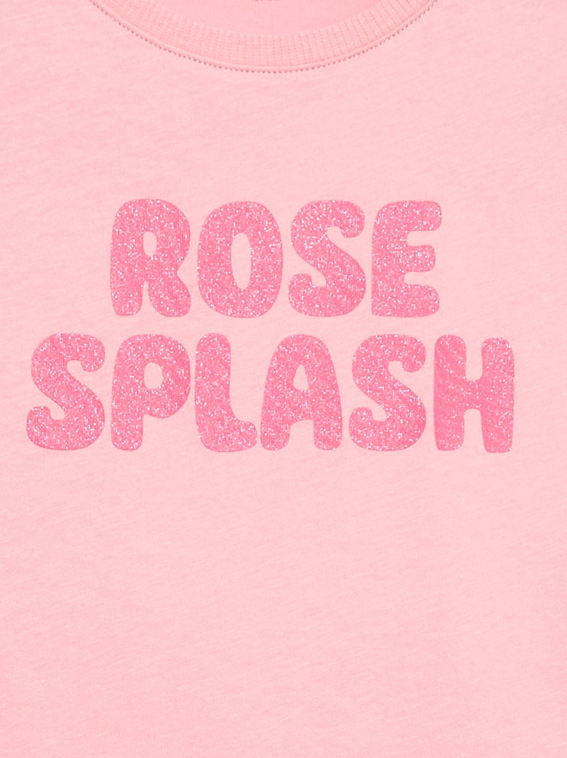 T-shirt imprimé fantaisie Rose - Kiabi