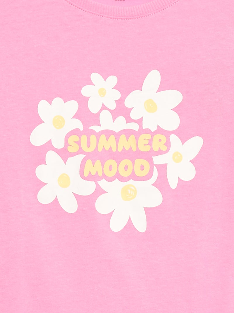 T-shirt imprimé fantaisie Rose - Kiabi