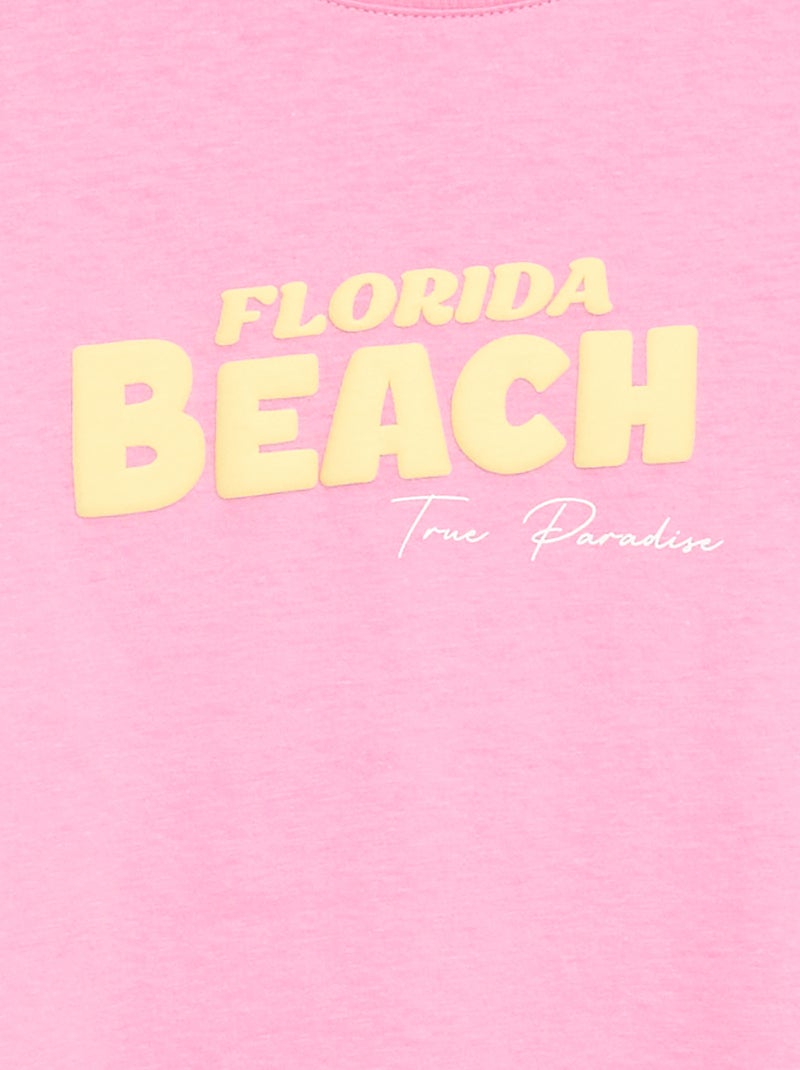 T-shirt imprimé fantaisie Rose - Kiabi