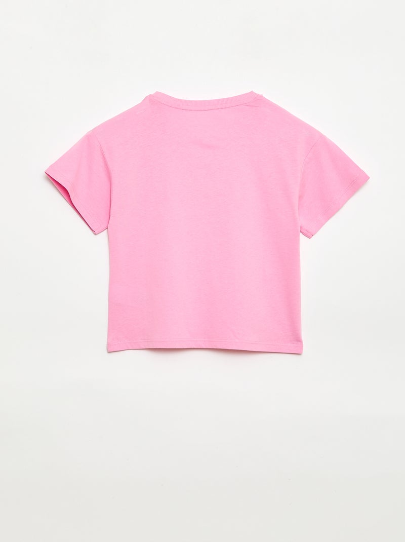 T-shirt imprimé fantaisie Rose - Kiabi