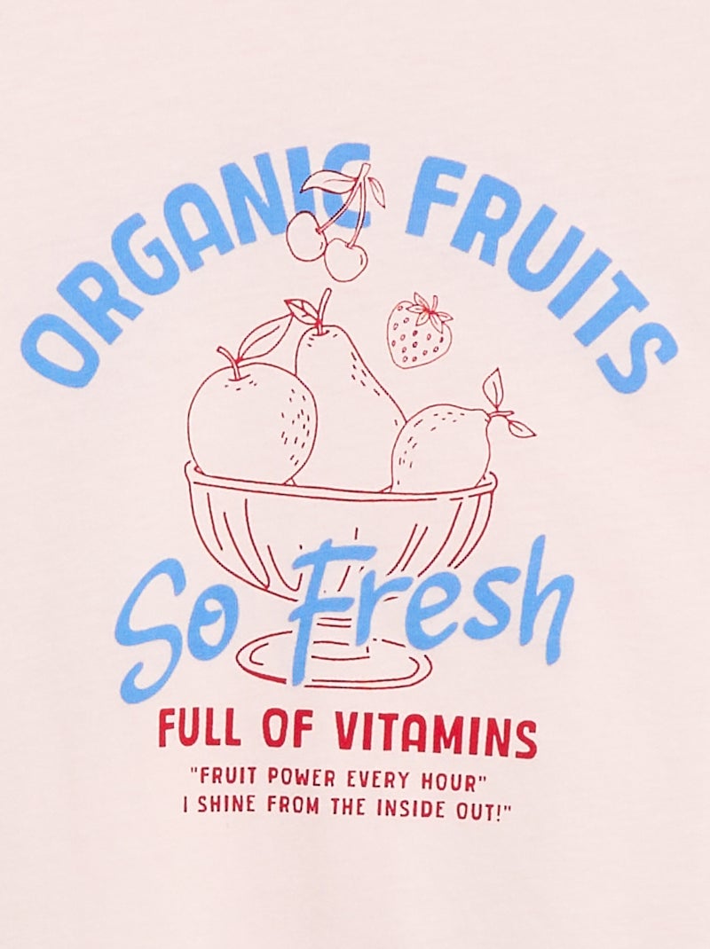 T-shirt imprimé fantaisie Rose - Kiabi