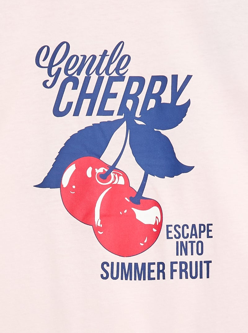 T-shirt imprimé fantaisie Rose - Kiabi