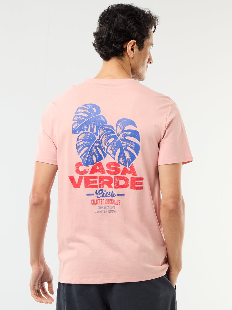 T-shirt imprimé fantaisie Rose - Kiabi