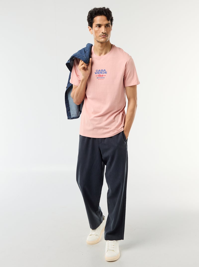 T-shirt imprimé fantaisie Rose - Kiabi