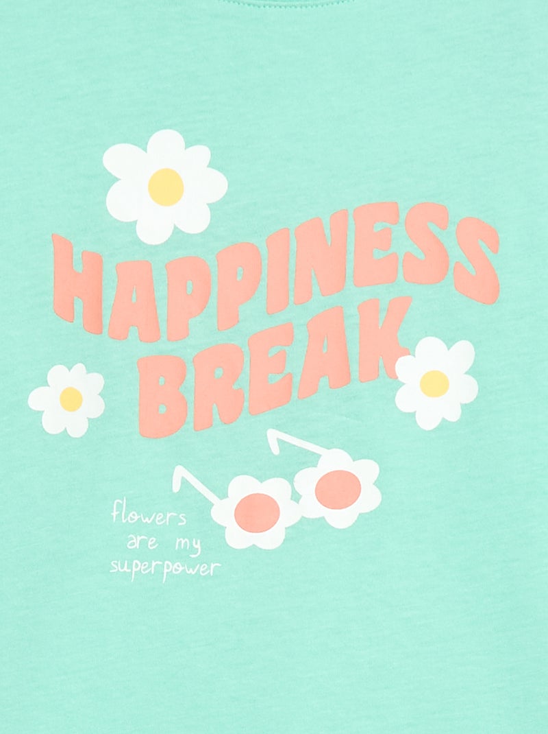 T-shirt imprimé fantaisie Vert - Kiabi