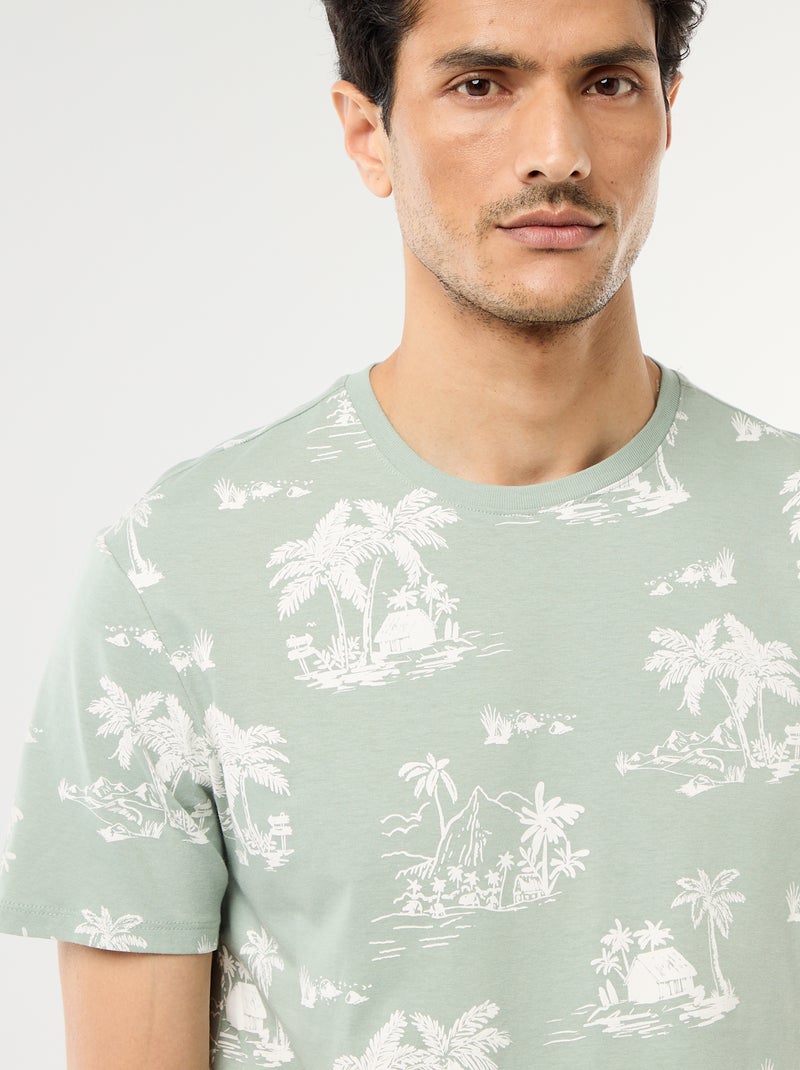 T-shirt imprimé fantaisie Vert - Kiabi
