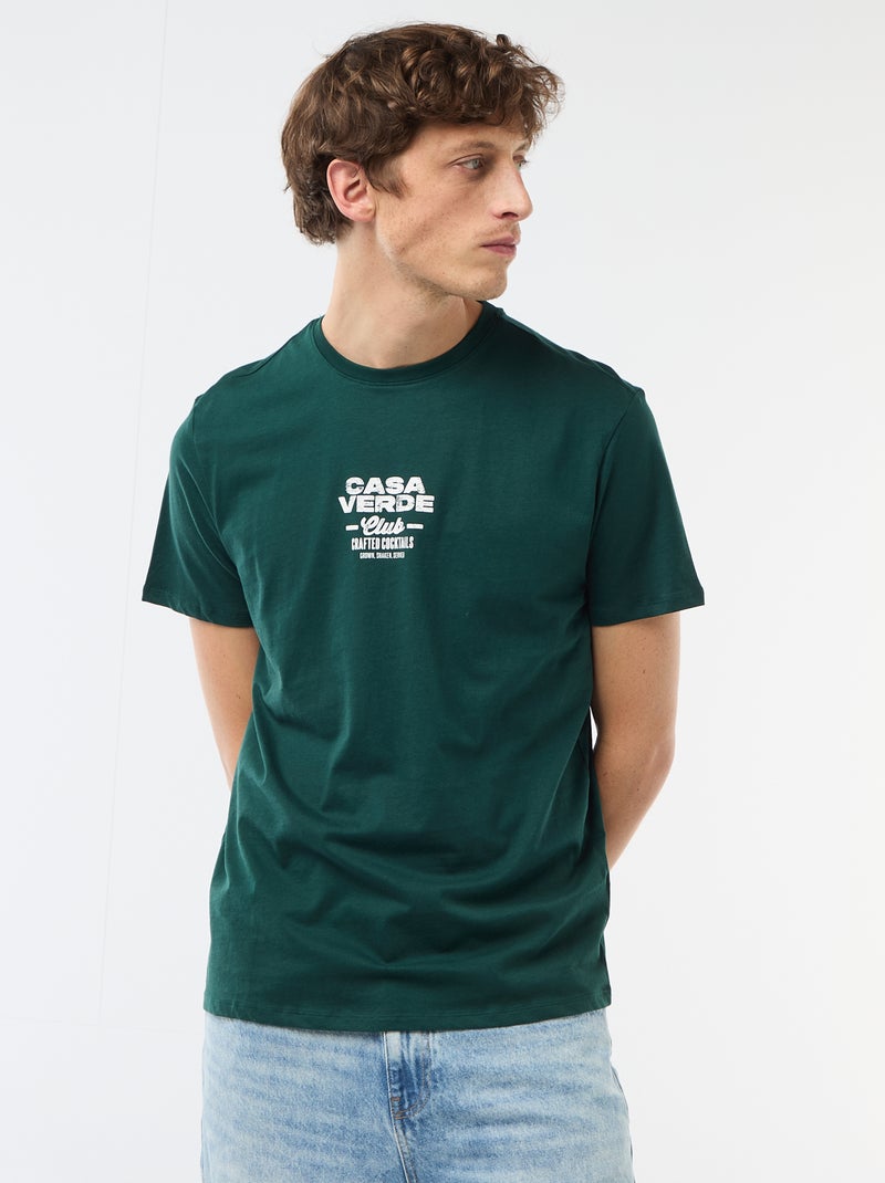 T-shirt imprimé fantaisie Vert - Kiabi