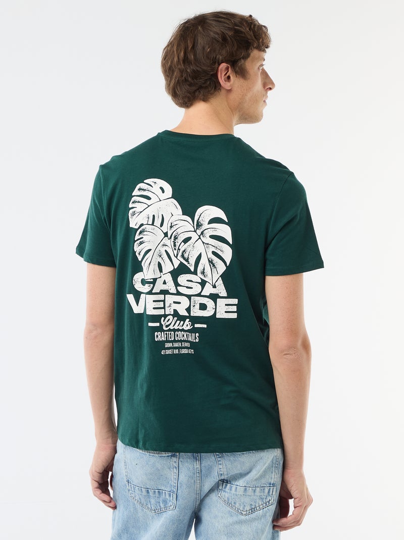 T-shirt imprimé fantaisie Vert - Kiabi