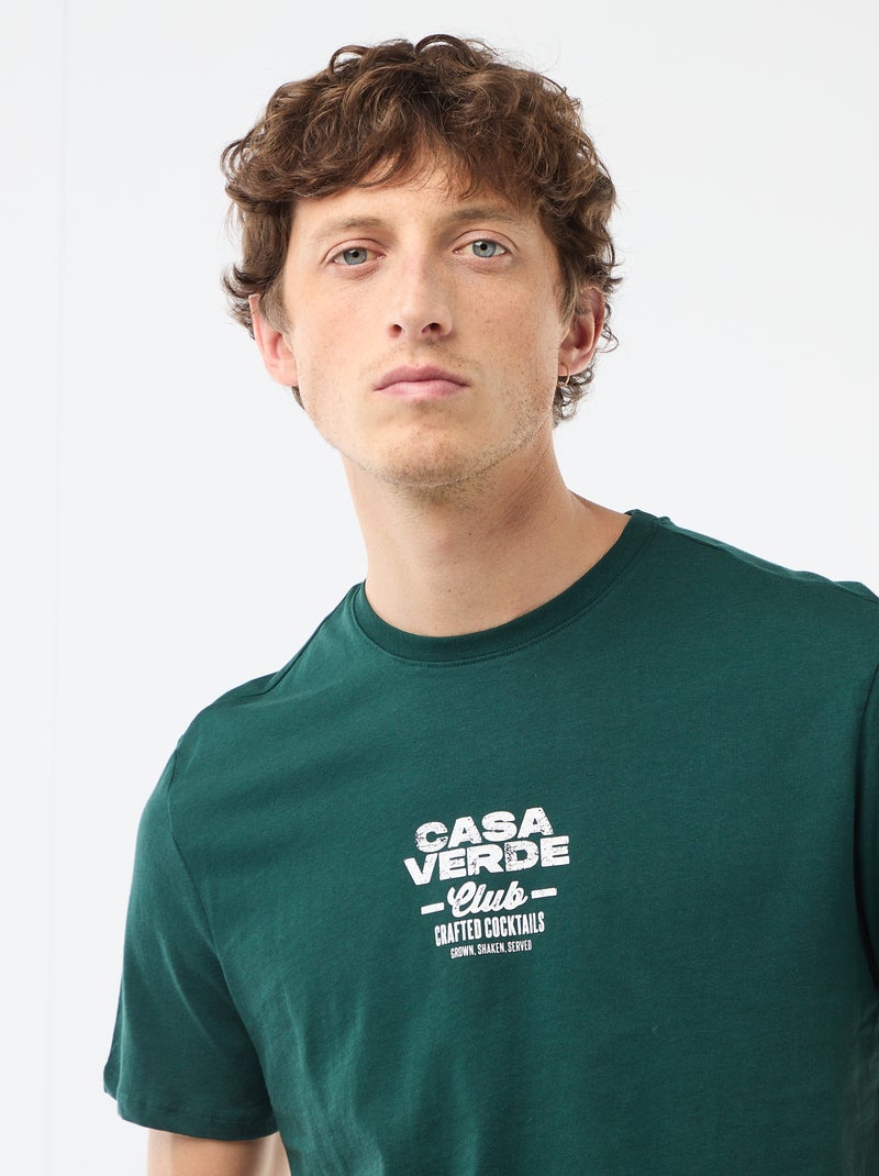 T-shirt imprimé fantaisie Vert - Kiabi