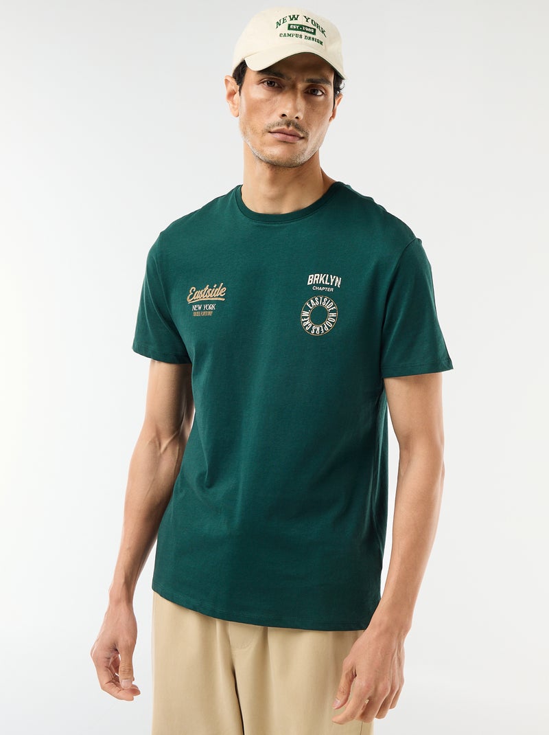 T-shirt imprimé fantaisie Vert - Kiabi