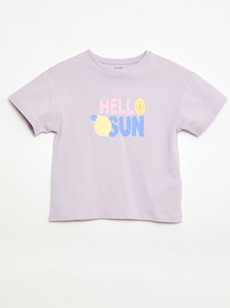 T-shirt imprimé fantaisie Violet - Kiabi
