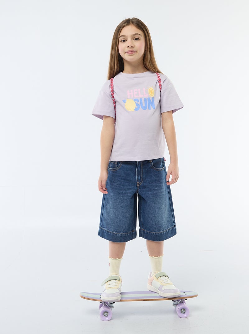 T-shirt imprimé fantaisie Violet - Kiabi