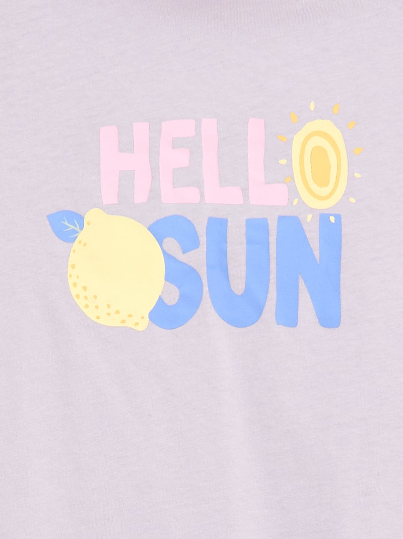 T-shirt imprimé fantaisie Violet - Kiabi