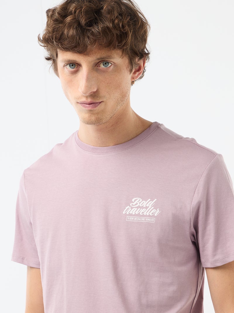 T-shirt imprimé fantaisie Violet - Kiabi