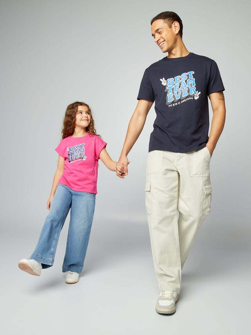 T-shirt imprimé Fête des pères Bleu marine - Kiabi