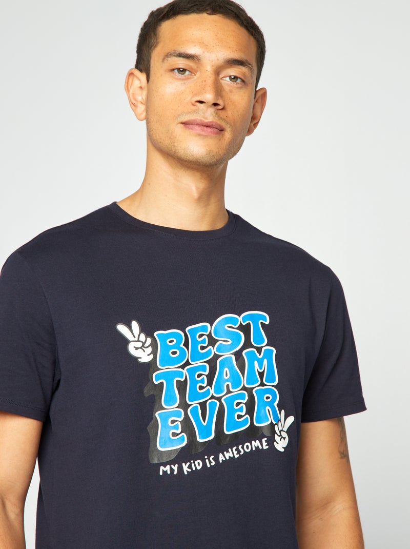 T-shirt imprimé Fête des pères Bleu marine - Kiabi
