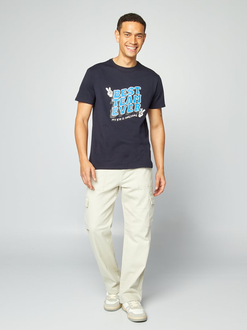 T-shirt imprimé Fête des pères Bleu marine - Kiabi