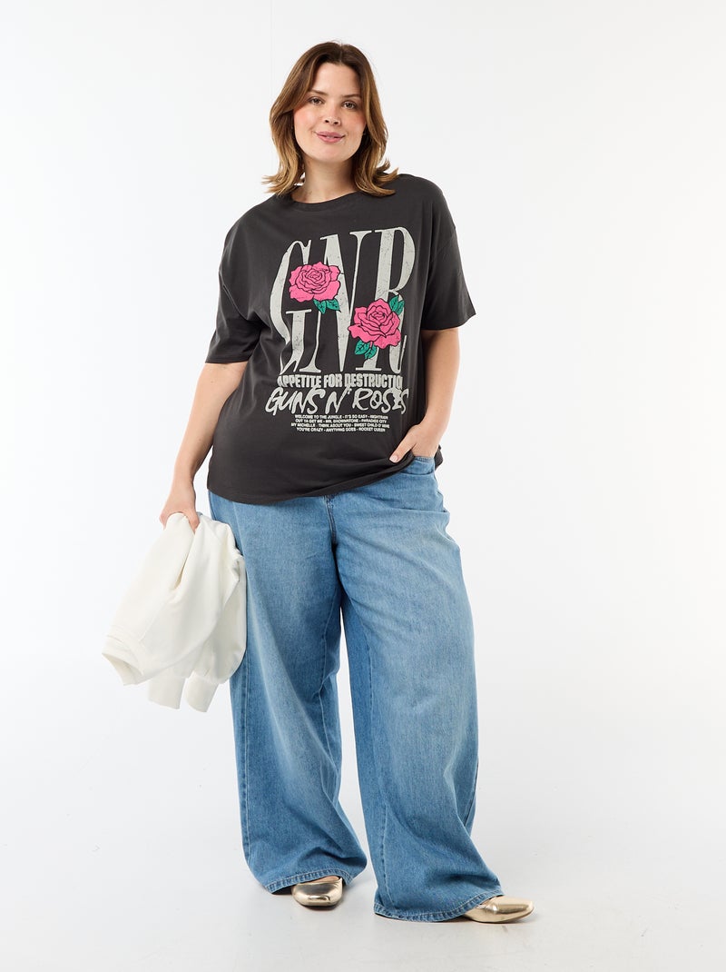 T-shirt imprimé 'Guns N'Roses' manches courtes Noir - Kiabi