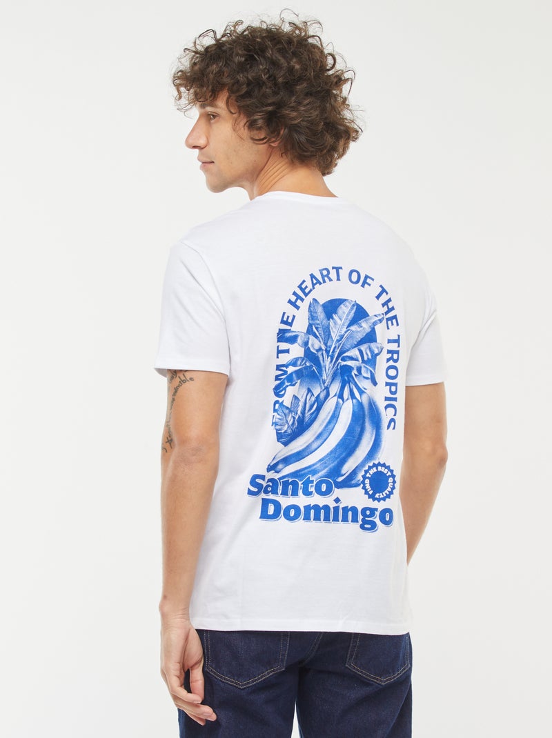 T-shirt imprimé manches courtes Blanc - Kiabi