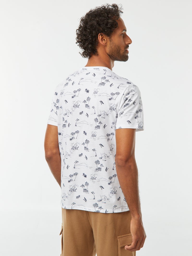 T-shirt imprimé manches courtes Blanc - Kiabi