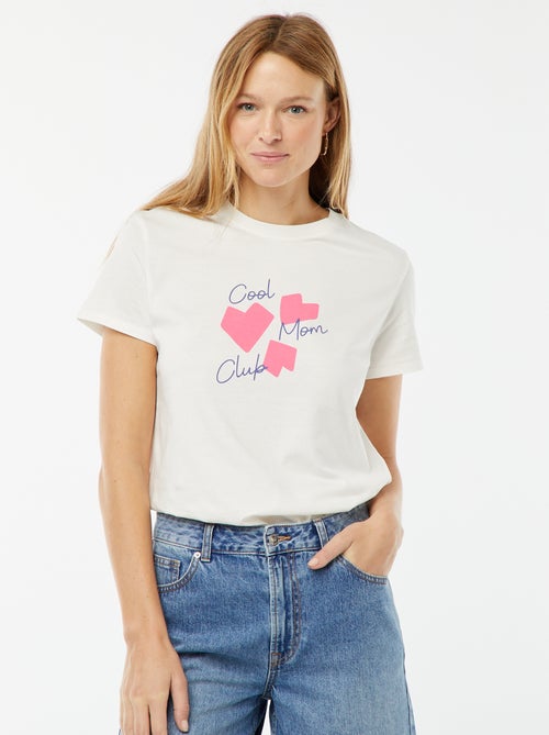 T-shirt imprimé manches courtes 'fête des mères' - Kiabi