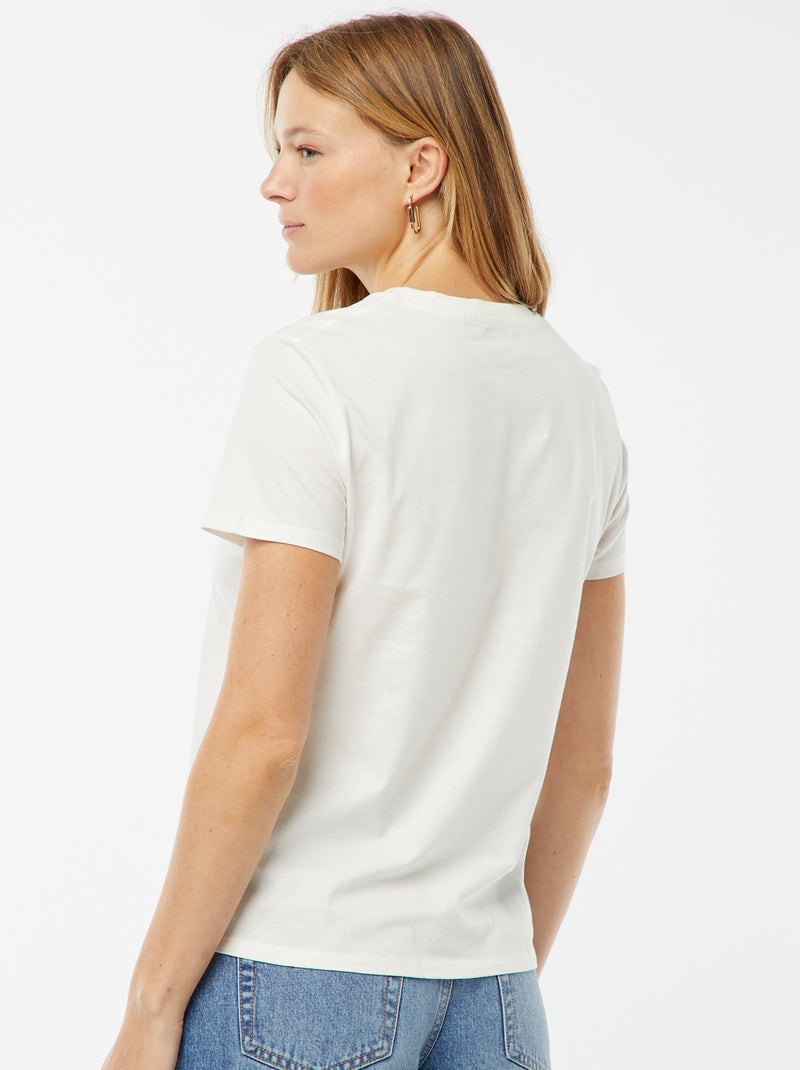 T-shirt imprimé manches courtes 'fête des mères' BLANC - Kiabi