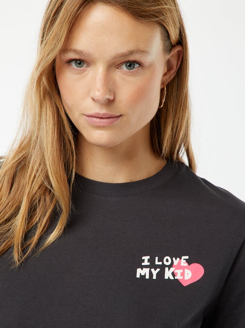 T-shirt imprimé manches courtes 'fête des mères' - Kiabi