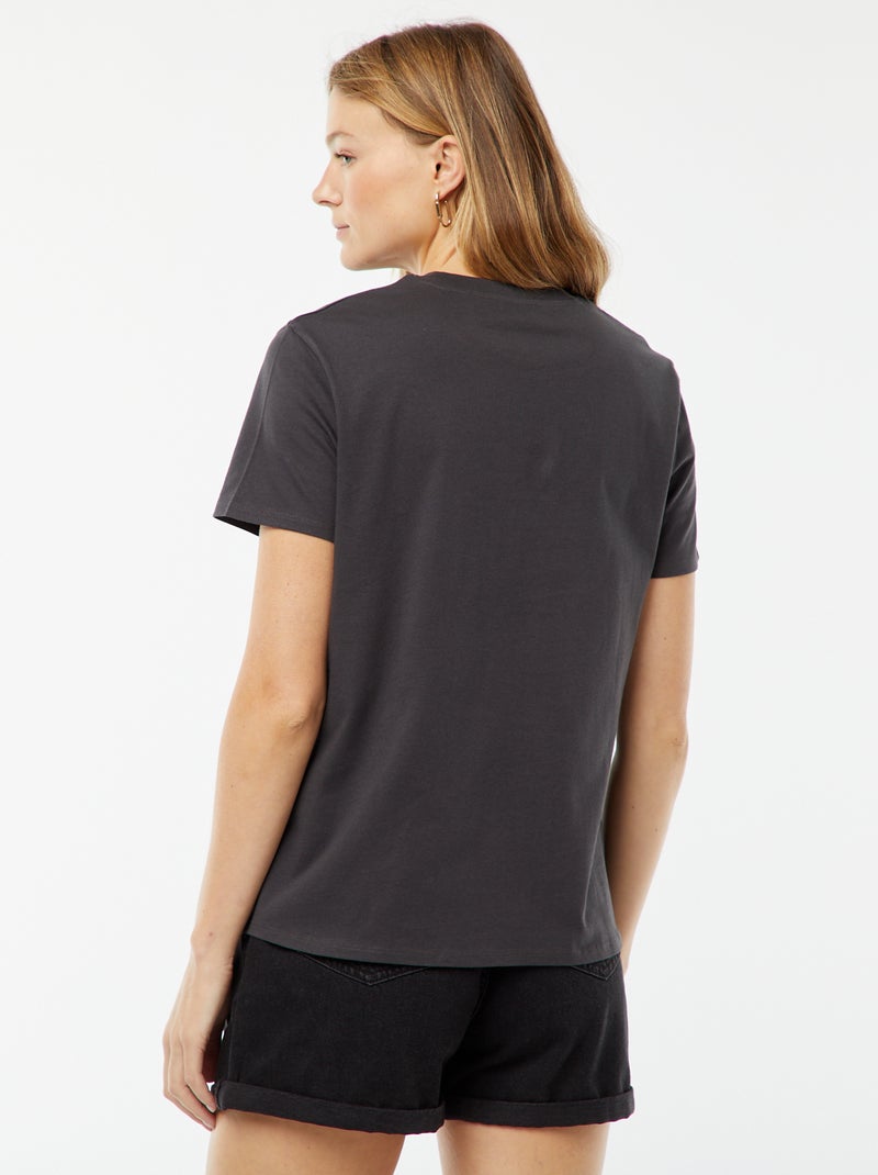 T-shirt imprimé manches courtes 'fête des mères' GRIS - Kiabi