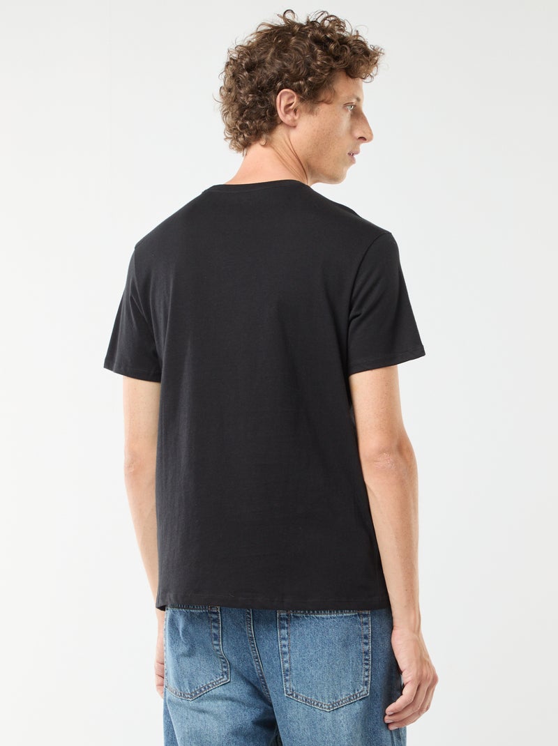 T-shirt imprimé manches courtes Noir - Kiabi