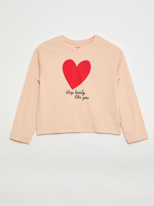 T-shirt imprimé manches longues - Kiabi