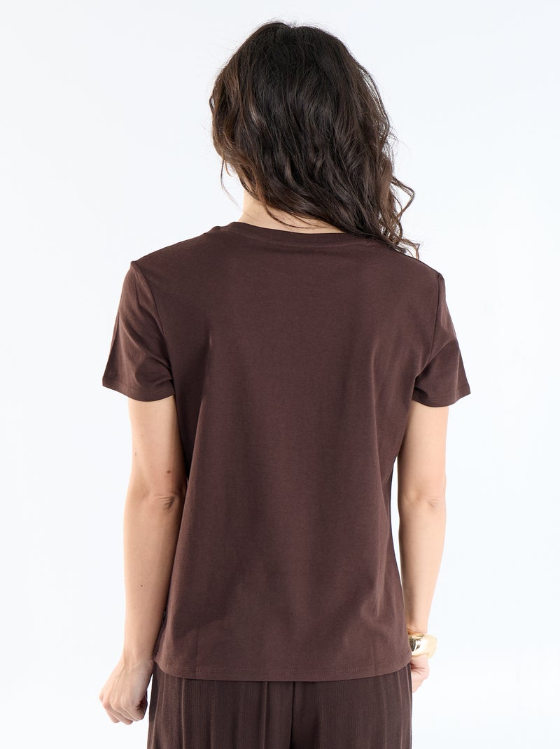 T-shirt imprimé Marron - Kiabi