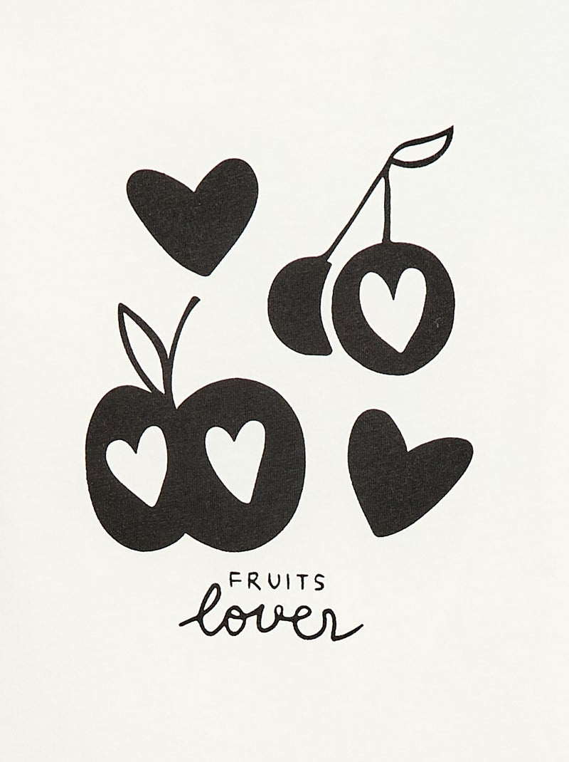 T-shirt imprimé message à manches courtes Blanc - Kiabi