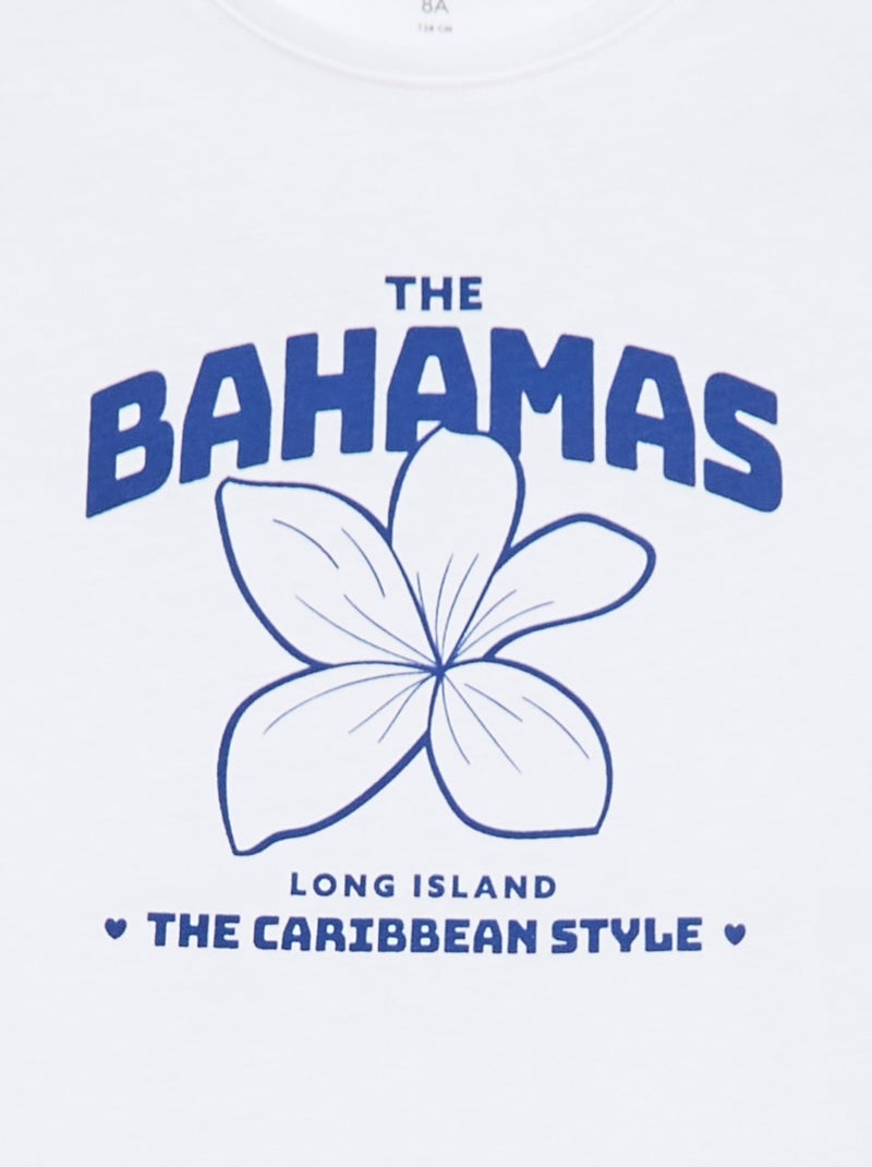 T-shirt imprimé message à manches courtes Bleu - Kiabi