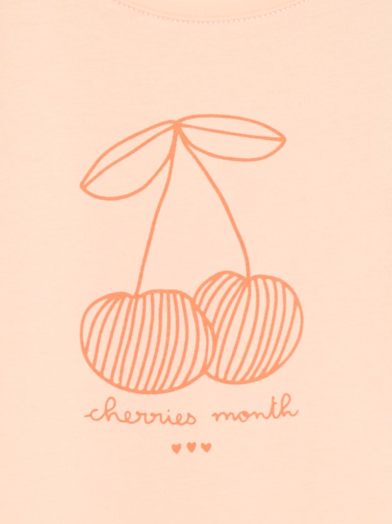 T-shirt imprimé message à manches courtes Orange - Kiabi