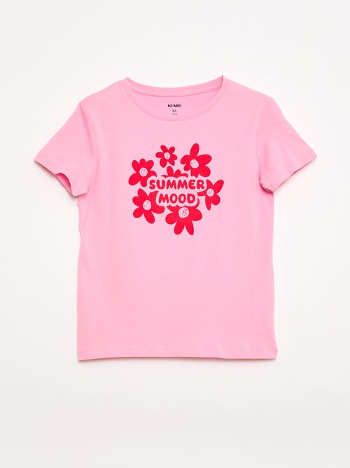 T-shirt imprimé message à manches courtes - Kiabi