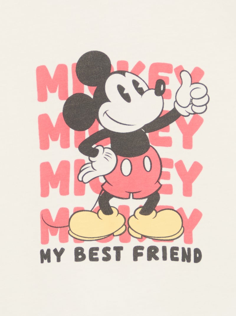 T-shirt imprimé 'Mickey' à manches courtes Blanc - Kiabi