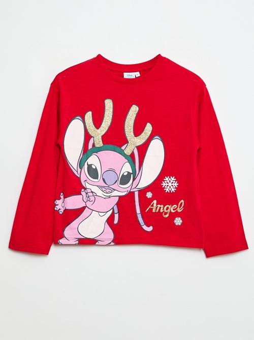 T-shirt imprimé Noël 'Disney' 'Angel' en jersey coton - Kiabi