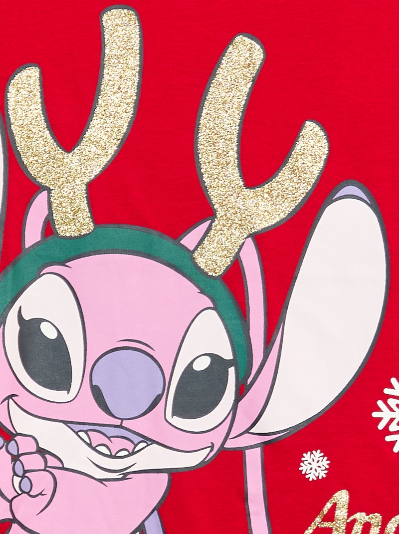 T-shirt imprimé Noël 'Disney' 'Angel' en jersey coton Rouge - Kiabi