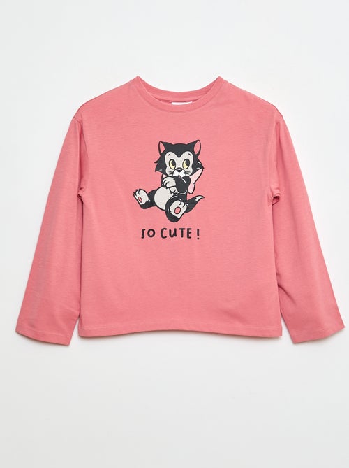 T-shirt imprimé Noël 'Disney' 'Figaro' en jersey coton - Kiabi