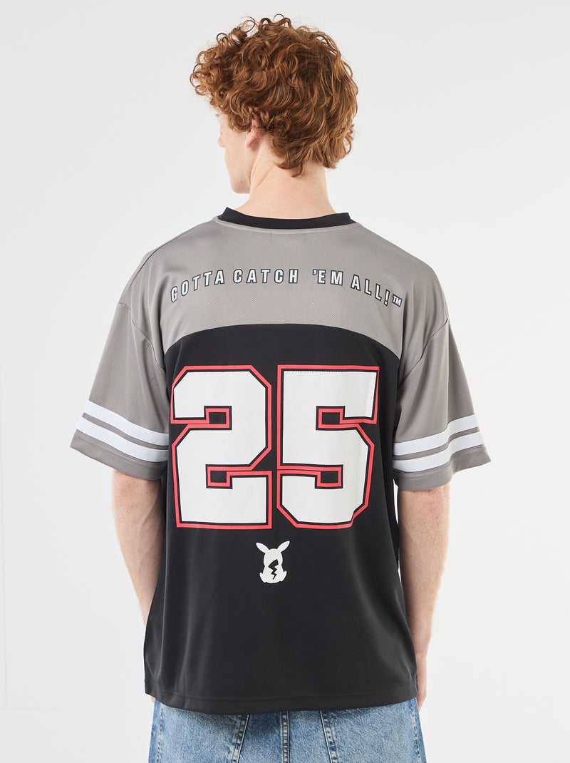 T-shirt imprimé 'Pokémon' col V Noir - Kiabi