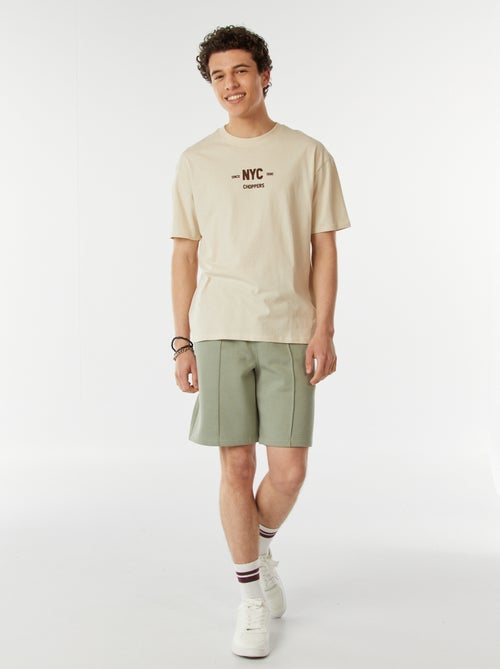 T-shirt imprimé recto-verso manches courtes 'New York' - Kiabi