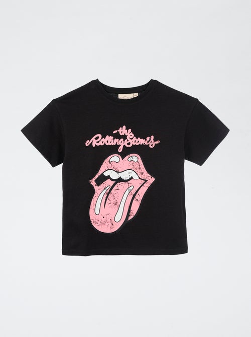 T-shirt imprimé 'Rolling stones' en coton - Kiabi