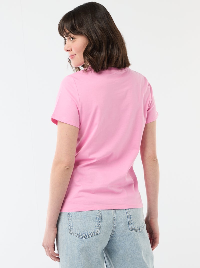T-shirt imprimé Rose - Kiabi