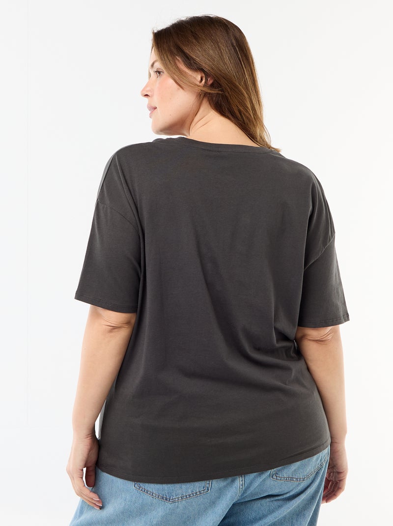 T-shirt imprimé 'The Rolling Stones' manches courtes Noir - Kiabi