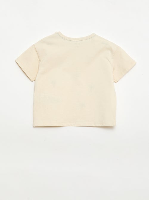 T-shirt imprimé tropique' manches courtes en coton - Kiabi