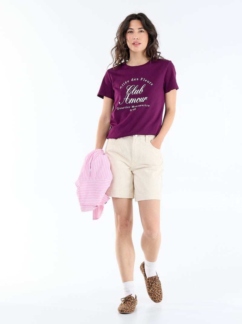 T-shirt imprimé Violet - Kiabi