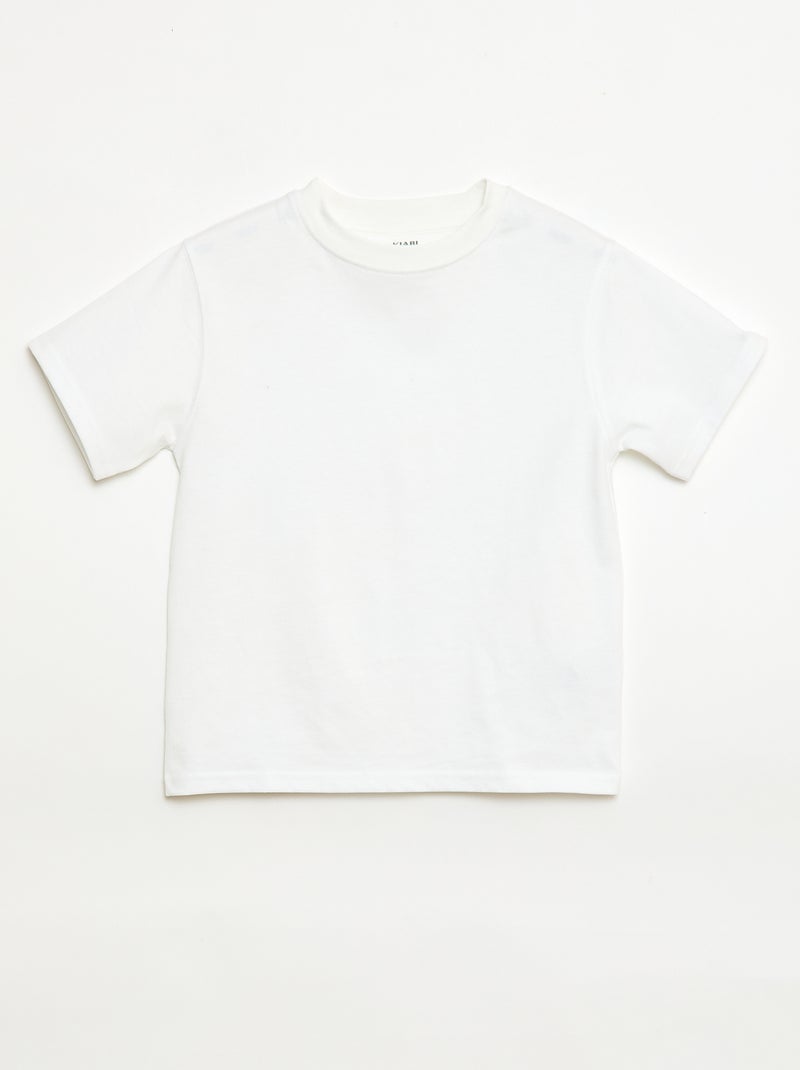 T-shirt in cotone premium Bianco - Kiabi