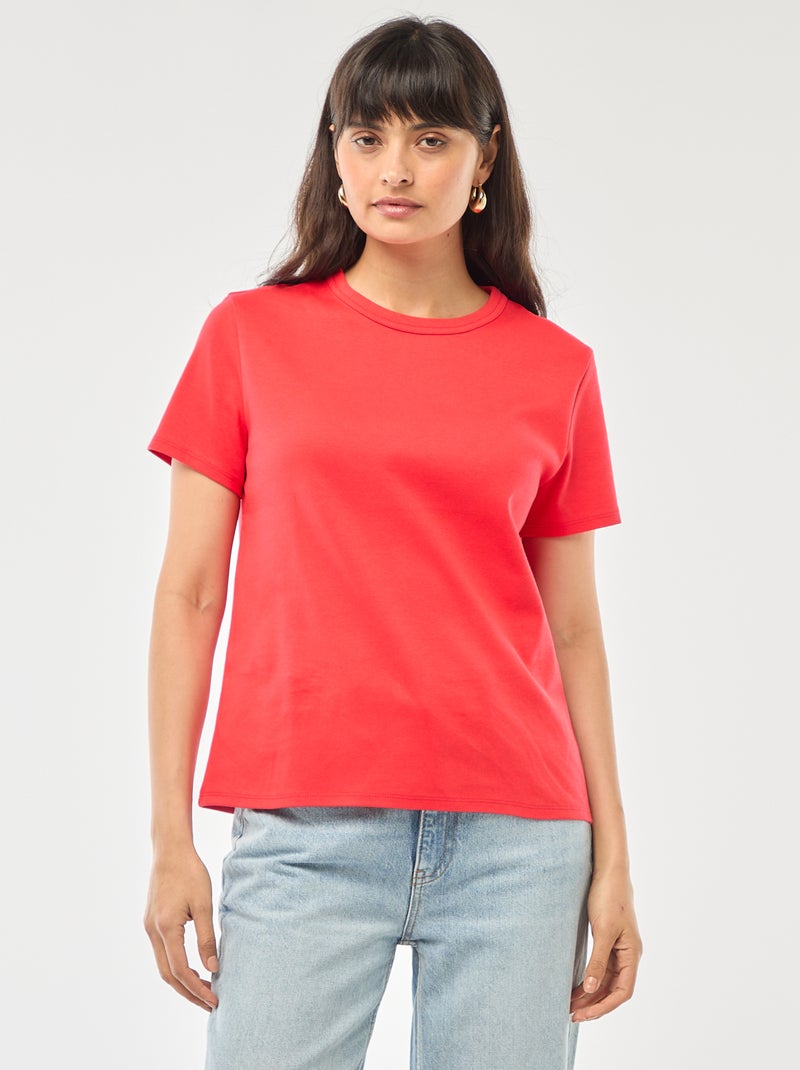 T-shirt in cotone spesso Rosso - Kiabi